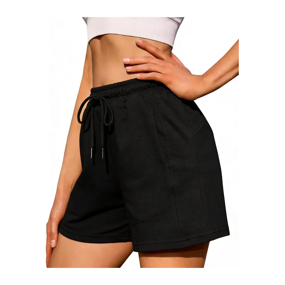Short Été Short de Sport Running Fitness Jogging — A Noir