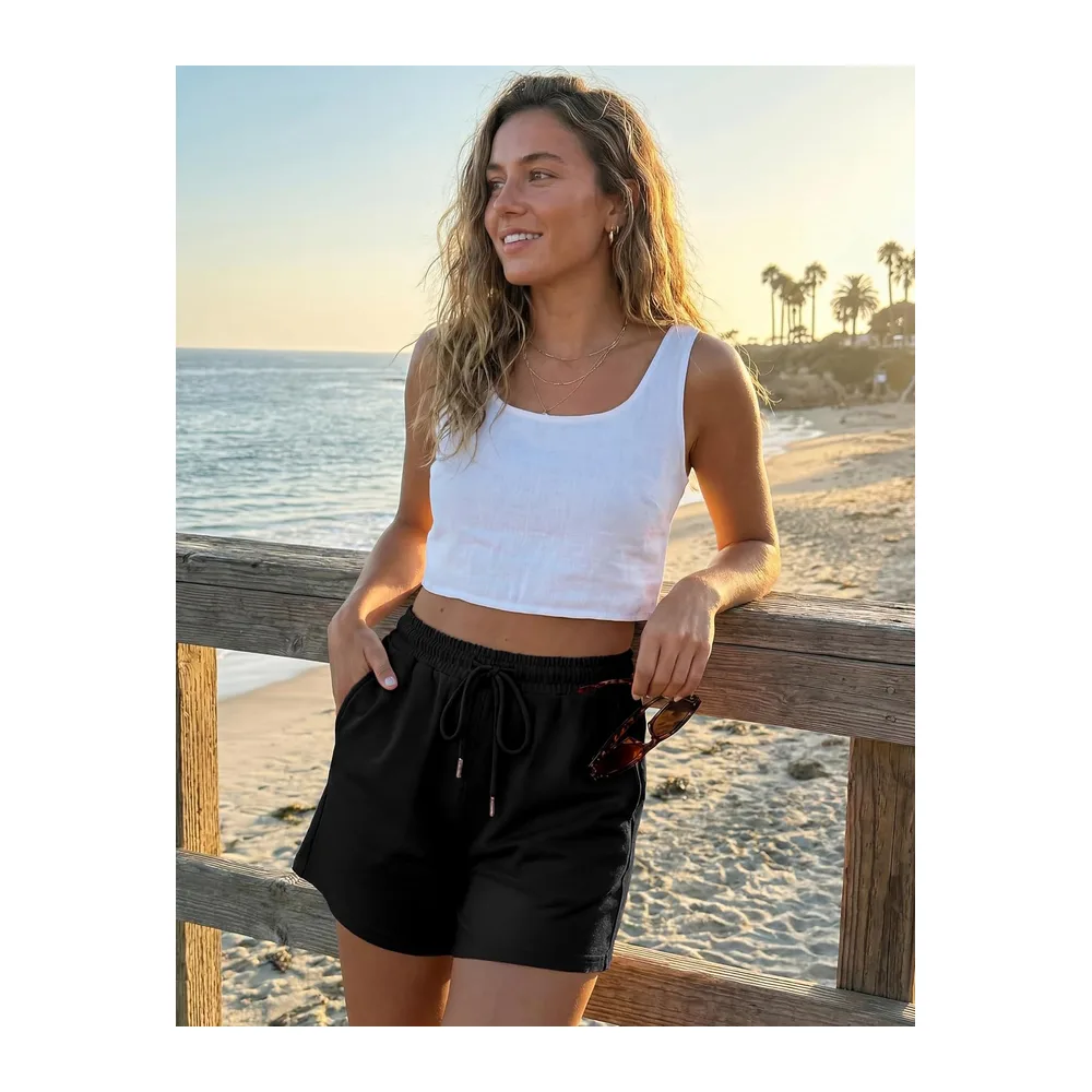 Short Été Short de Sport Running Fitness Jogging — A Noir