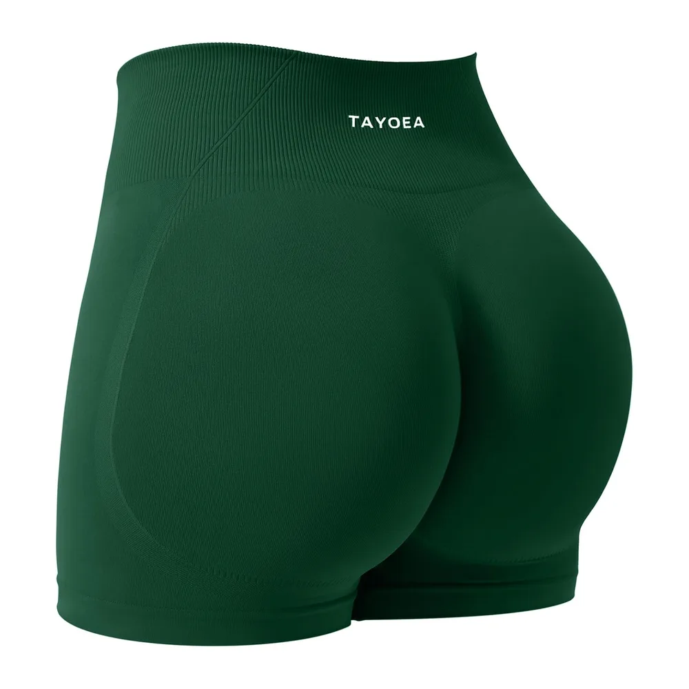 Short de Sport Effet Push-up Idéal pour Le Fitness Et Le Yoga Short de Gym — Vert Foncé