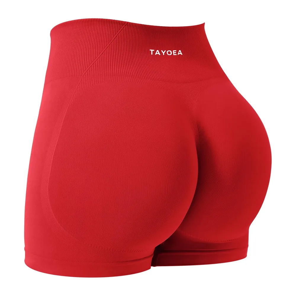 Short de Sport Effet Push-up Idéal pour Le Fitness Et Le Yoga Short de Gym sans — Rouge