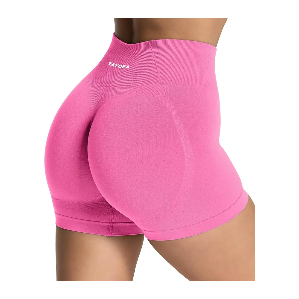 Sports Shorts Push-up Effect Ideal for Fitness and Yoga Seamless Gym Shorts — Rose Rouge