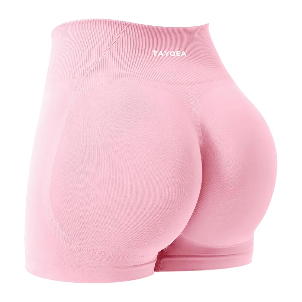 Sports Shorts Push-up Effect Ideal for Fitness and Yoga Seamless Gym Shorts Push-up — Rose
