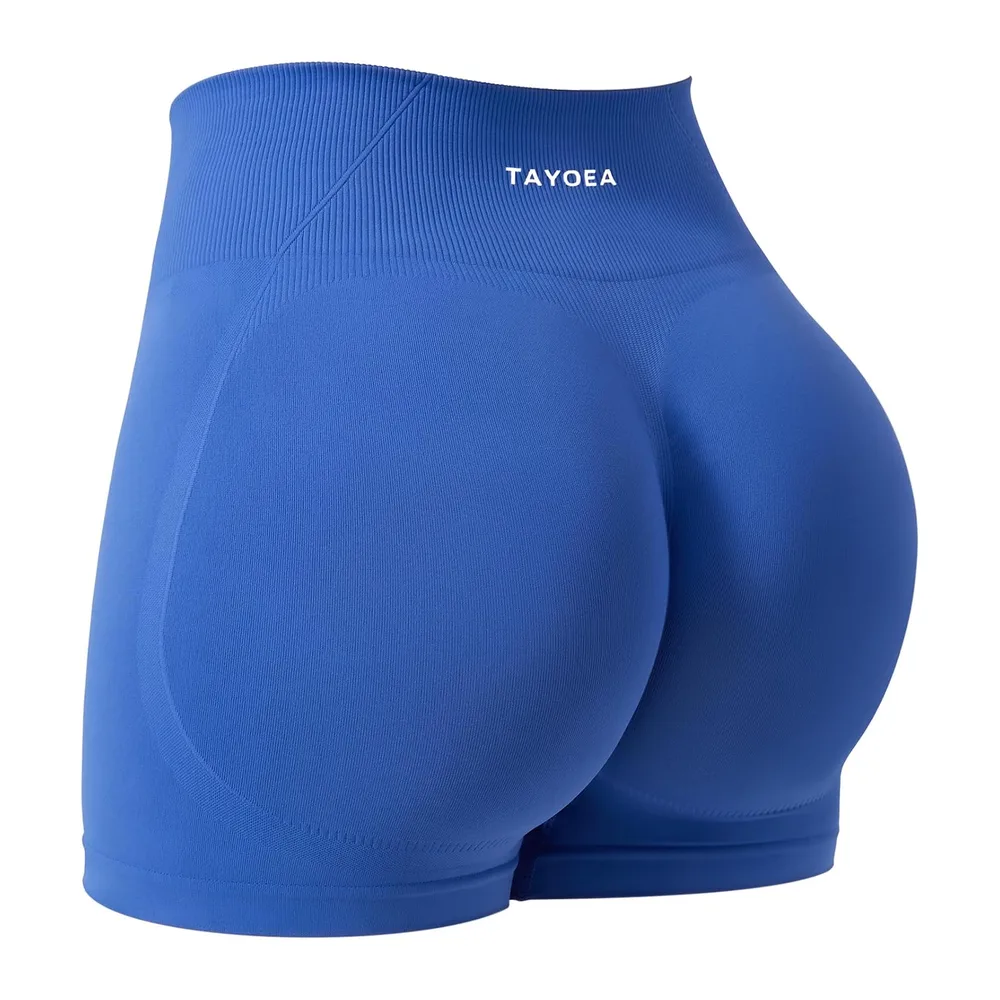 Sports Shorts Push-up Effect Ideal for Fitness and Yoga Seamless Gym Shorts — Bleu Royal