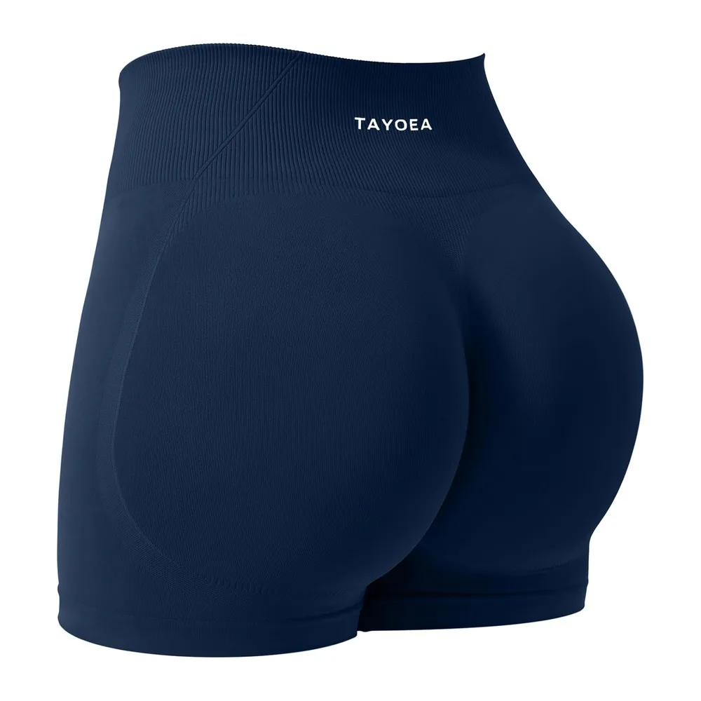Sports Shorts Push-up Effect Ideal for Fitness and Yoga Seamless Gym Shorts — Bleu Marine