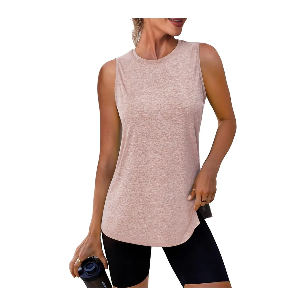 Lightweight Mesh Sleeveless Sports T-Shirt Breathable Quick Dry for Yoga — C# Camel