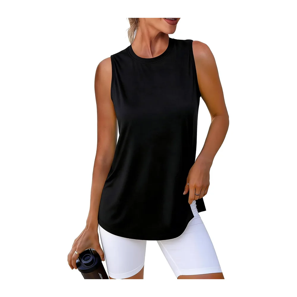 Lightweight Mesh Sleeveless Sports T-Shirt Breathable Quick Dry for Yoga — C# Noir