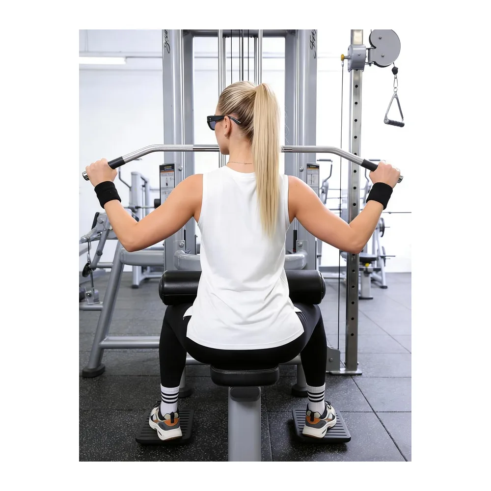 Lightweight Mesh Sleeveless Sports T-Shirt Breathable Quick Dry for Yoga — C# Blanc