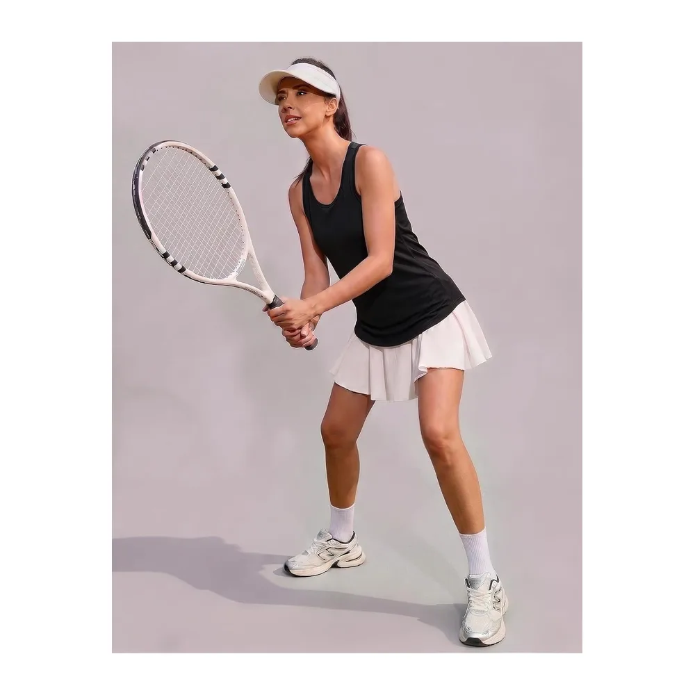 Sports Tank Top Lightweight and Breathable Mesh Tee Shirt Sleeveless Quick Dry — A# Noir