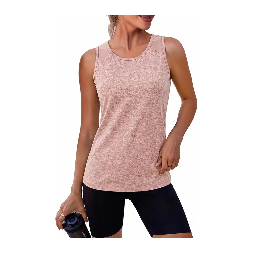 Lightweight Mesh Sleeveless Sports T-Shirt Breathable Quick Dry for Yoga — A# Rose Clair