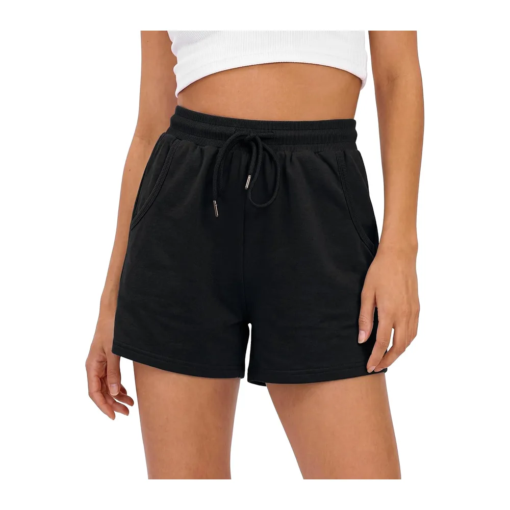 Short Summer Sports Shorts Jogging Running Shorts Training Trousers with Pockets — Noir