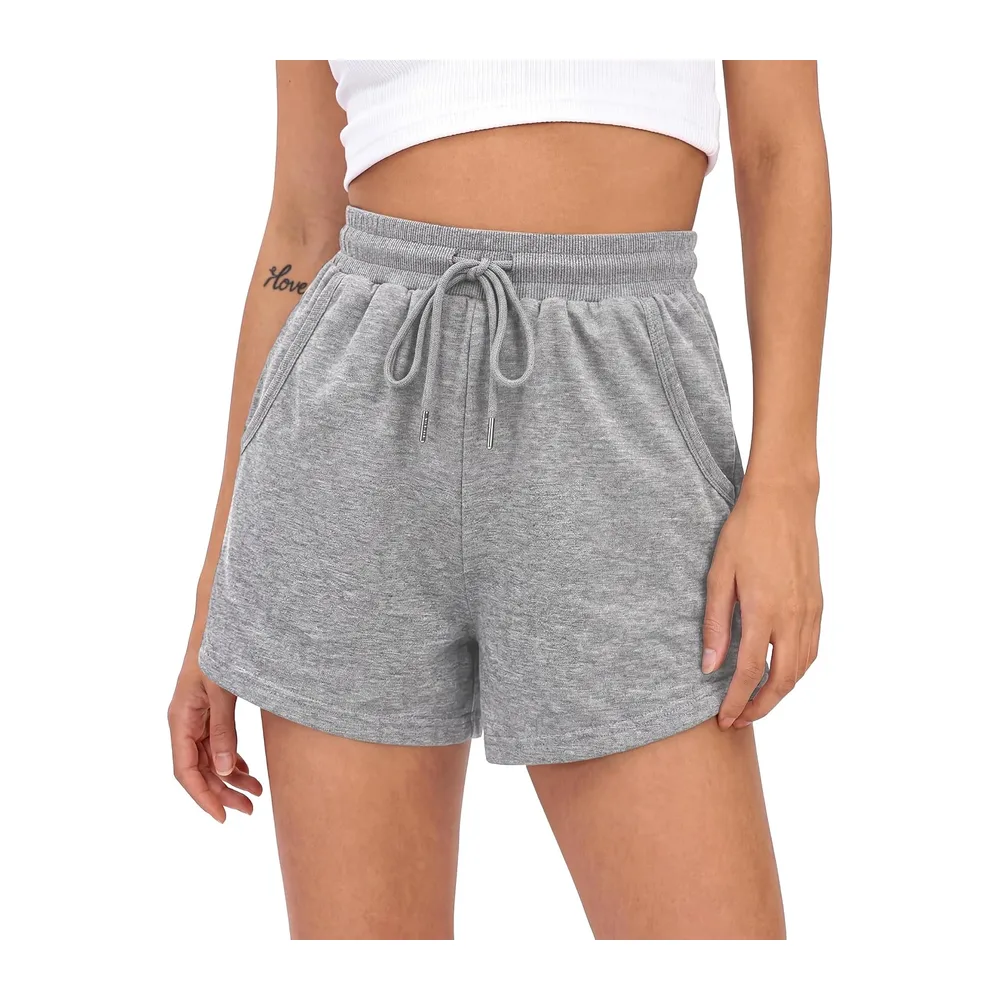 Short Summer Sports Shorts Jogging Running Shorts Training Trousers with — Gris Clair