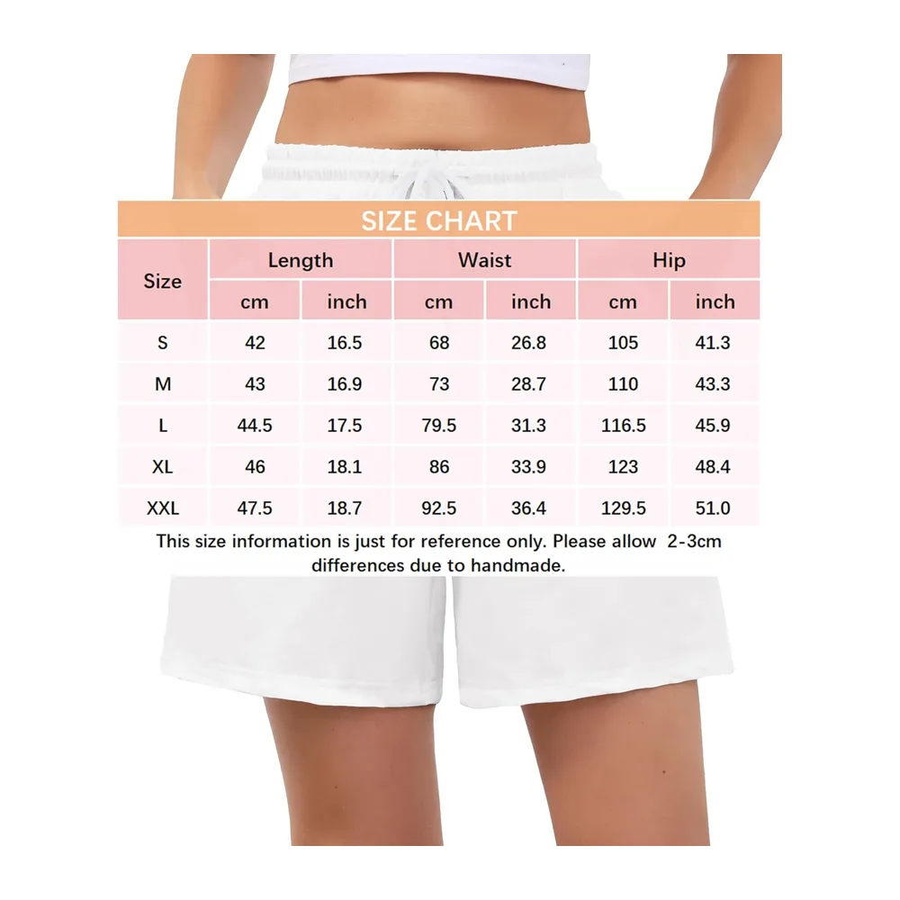 Short de Sport Été Short Coton Doux avec Poches et Cordon de Serrage Respirant — Blanc
