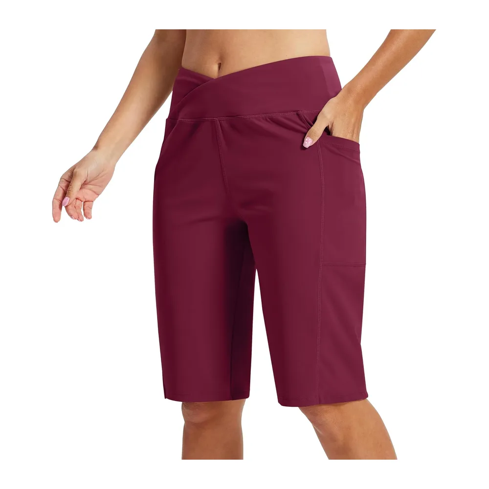 Short Sport Bermuda Short Running Taille Haute Legging Court Yoga Shorts pour été — Rose