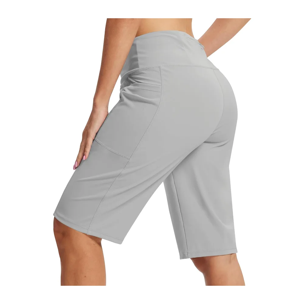 Short Sport Bermuda Short Running Taille Haute Legging Court Yoga Shorts pour été — Gris