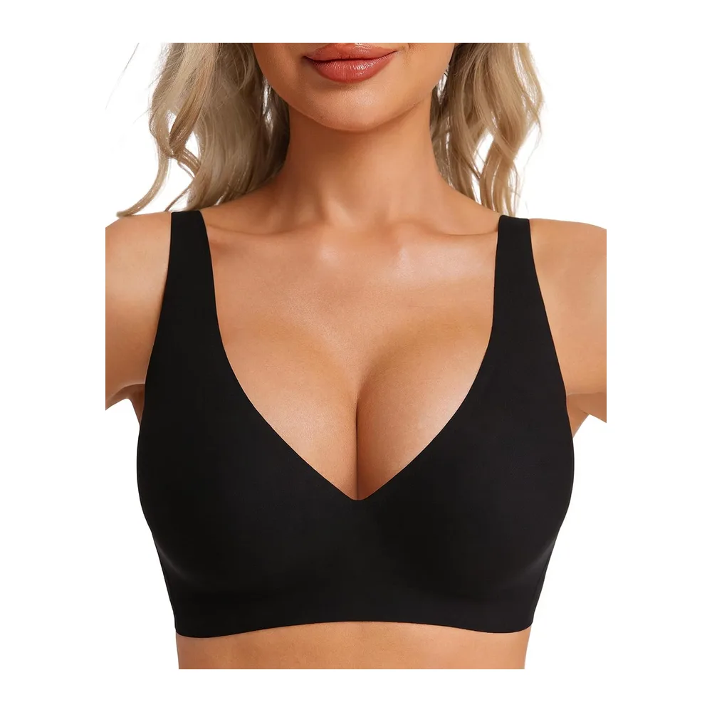Soutien Gorge sans Armature Comfit Brassiere Plongeant — Noir