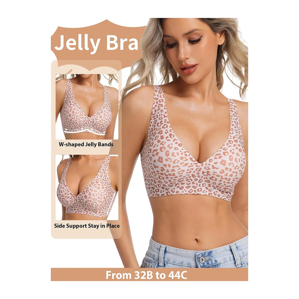 Soutien Gorge sans Armature Comfit Brassiere Plongeant — Léopard Rose