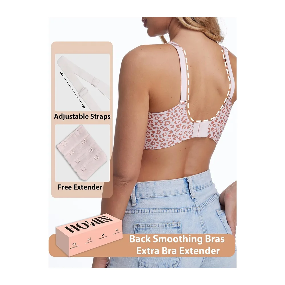 Soutien Gorge sans Armature Comfit Brassiere Plongeant — Léopard Rose