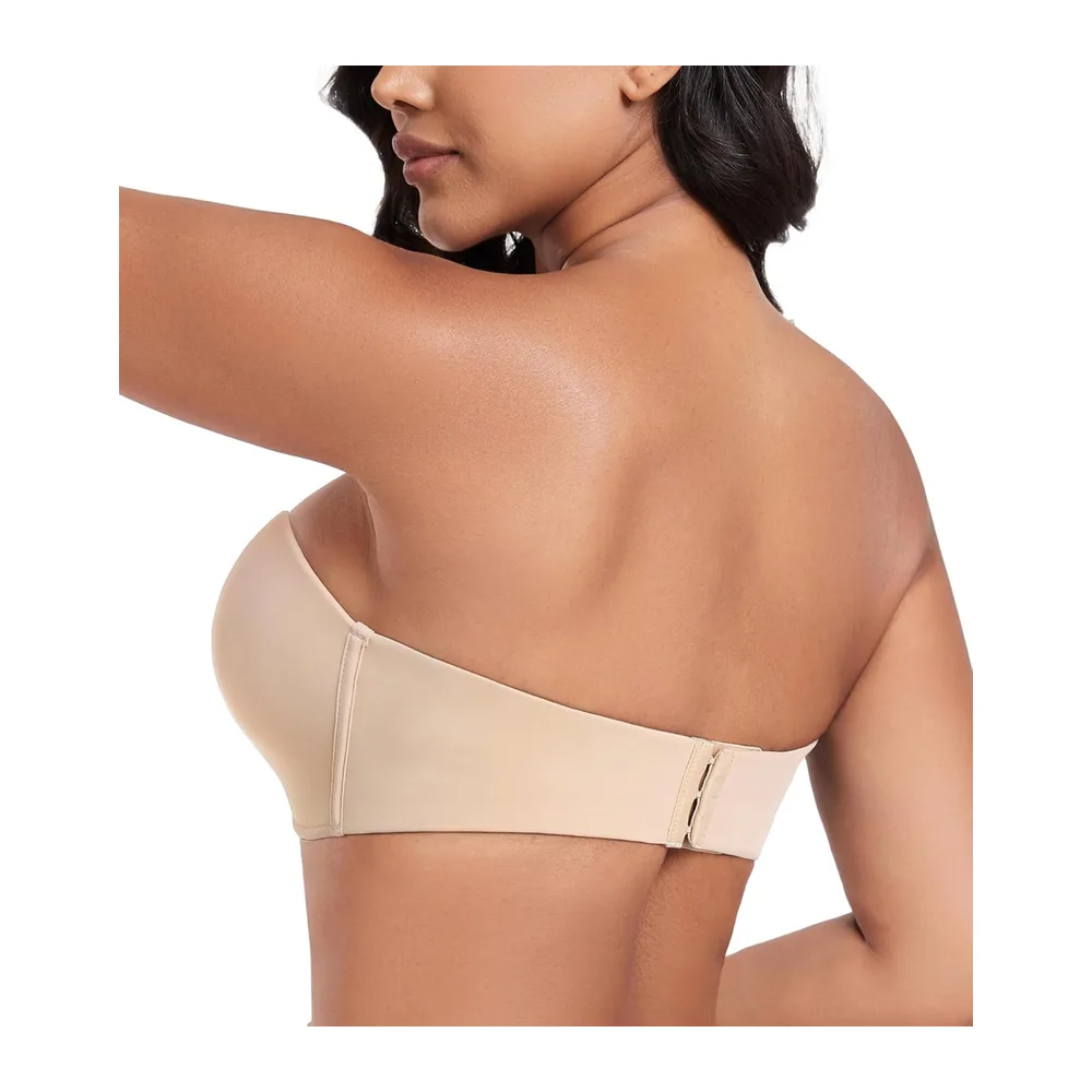 Soutien-Gorge sans Bretelles Push Up Dos Nu rembourré Deep V Convertible — Ailes_beige