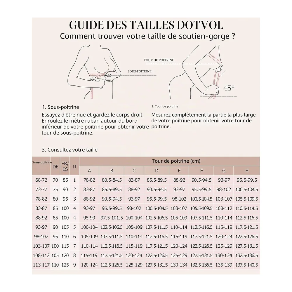 Soutien-Gorge sans Bretelles Push Up Dos Nu rembourré Deep V Convertible — Ailes_beige