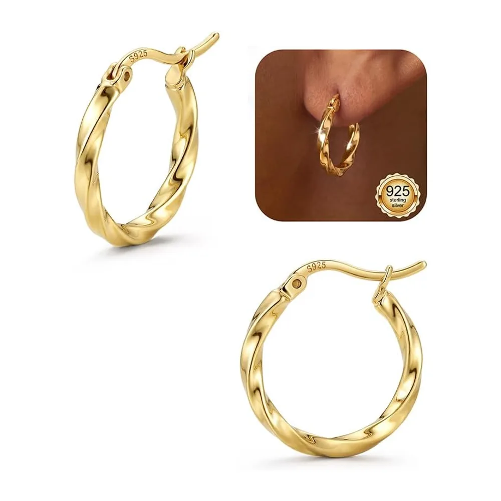FIOROYAL Hoop Earrings Silver Hypoallergenic Lightweight