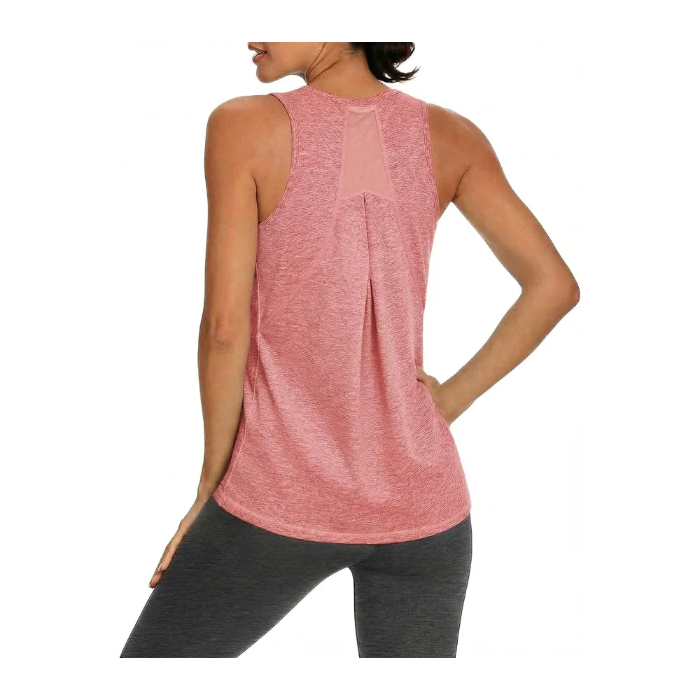 Sports Tank Top Stand Collar Breathable Back UPF 50+ — Orange