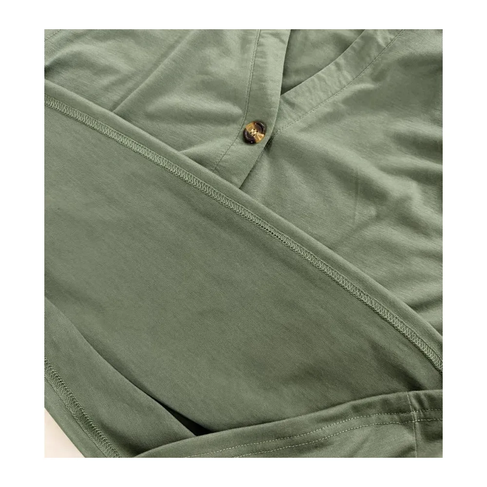Survêtement Ensemble Jogging Tenue Sport Haut Col V et Pantalon à Jambes Larges — Vert