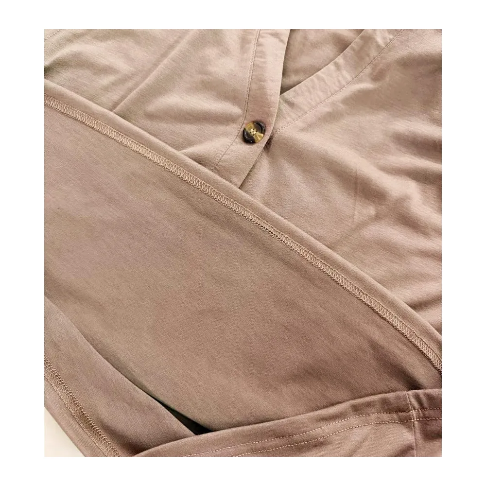Survêtement Ensemble Jogging Tenue Sport Haut Col V et Pantalon à Jambes Larges — Kaki