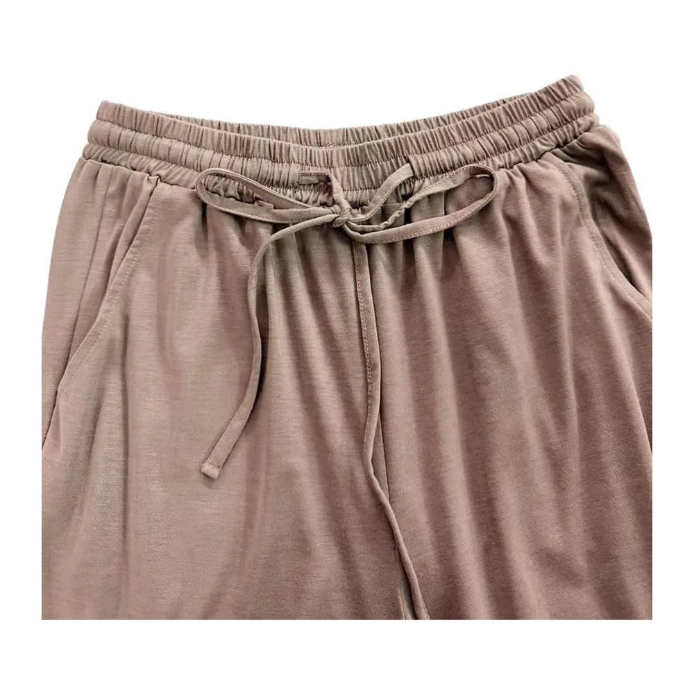 Survêtement Ensemble Jogging Tenue Sport Haut Col V et Pantalon à Jambes Larges — Kaki