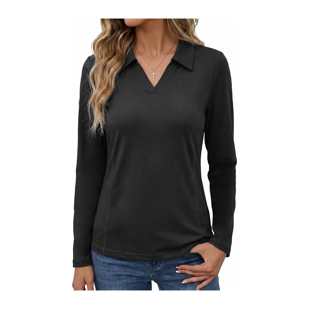 Sports T-Shirt UPF 50+ Quick Dry Breathable Polo Shirt — Noir