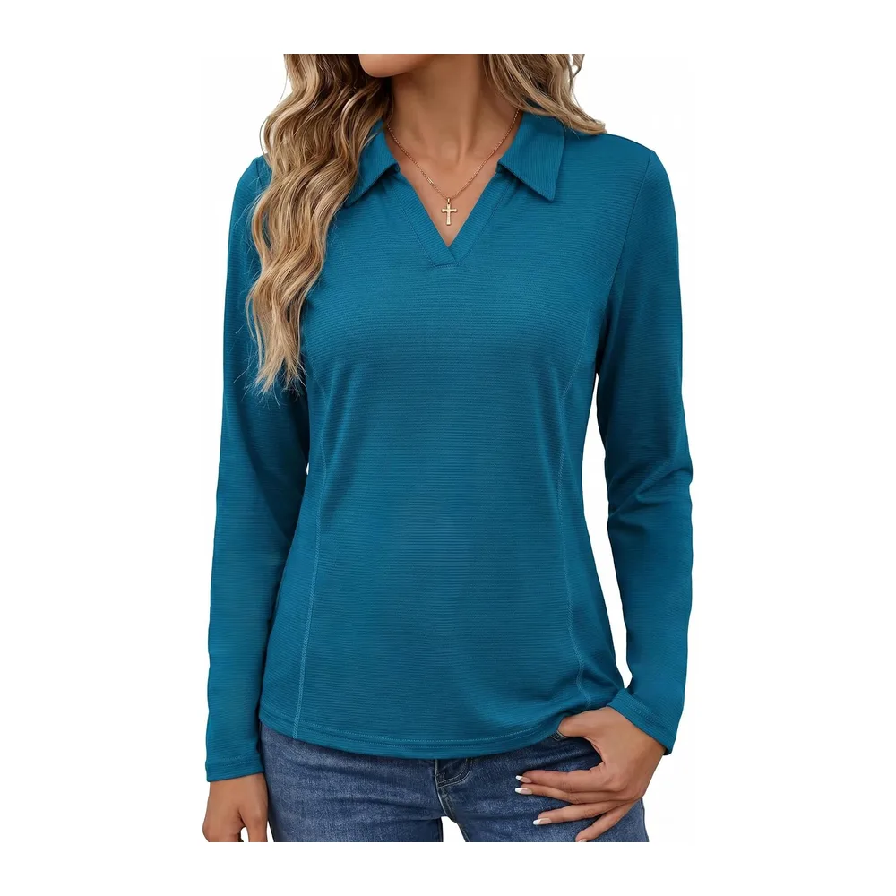 Sports T-Shirt UPF 50+ Quick Dry Breathable Polo Shirt — Bleu Ver
