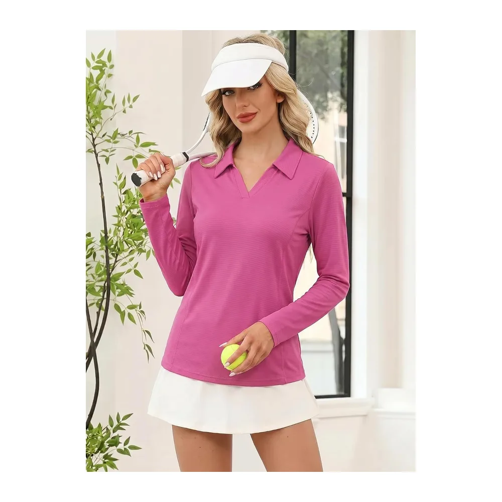 Sports T-Shirt UPF 50+ Quick Dry Breathable Polo Shirt — Fuchsia
