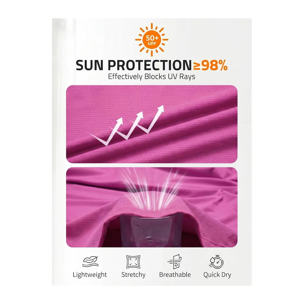 Sports T-Shirt UPF 50+ Quick Dry Breathable Polo Shirt — Fuchsia