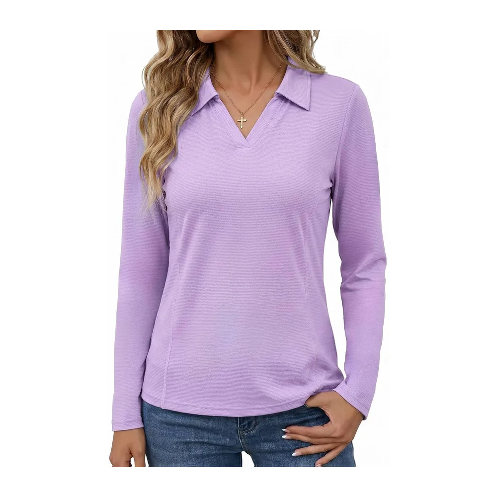 Sports T-Shirt UPF 50+ Quick Dry Breathable Polo Shirt — Lilas