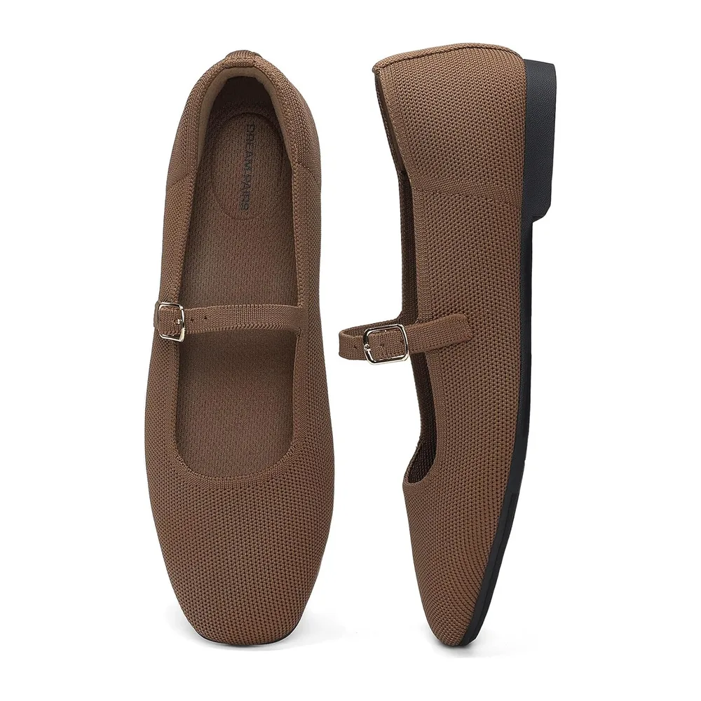 Mary Jane Comfortable Ballet Flats — Brun