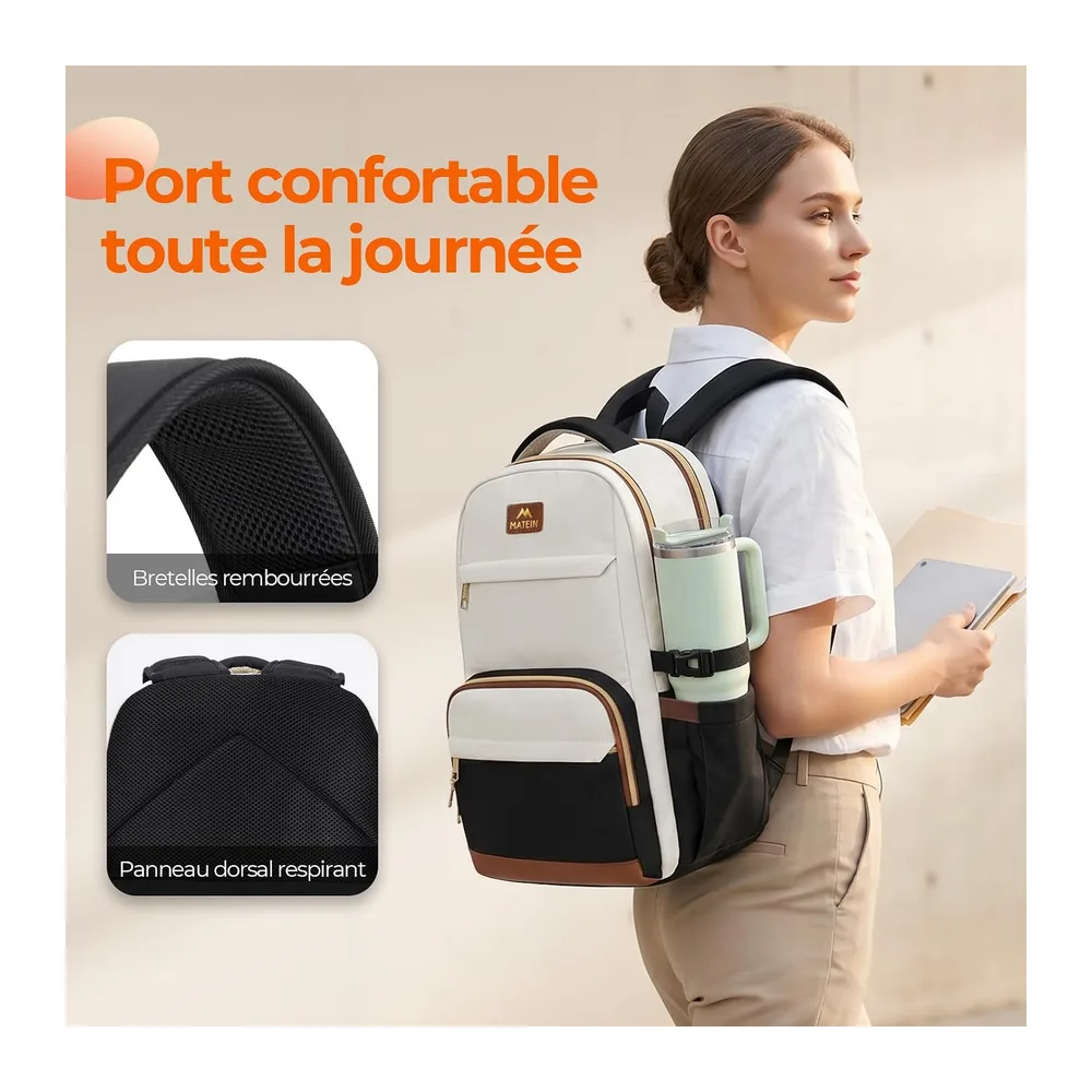 Sac a Dos Ordinateur Grand Sac à Dos Ville,Beige