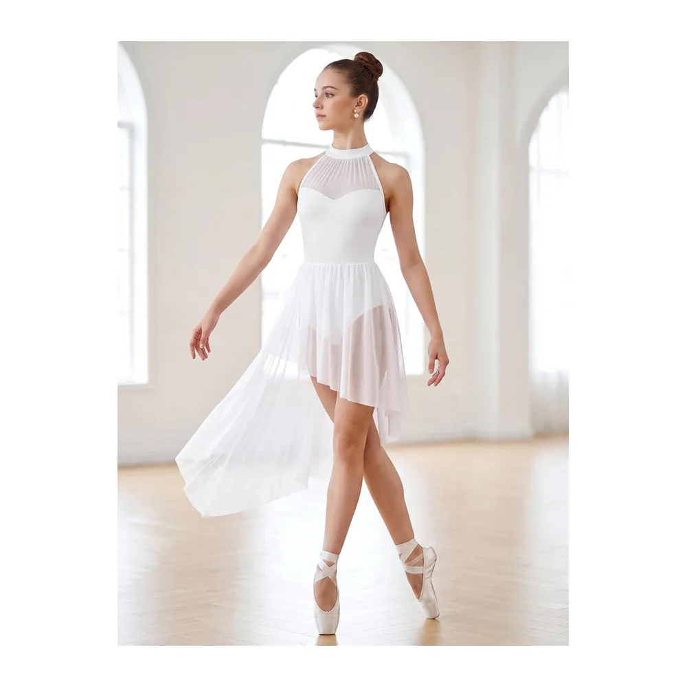 Robe de danse lyrique en maille dos nu — Blanc