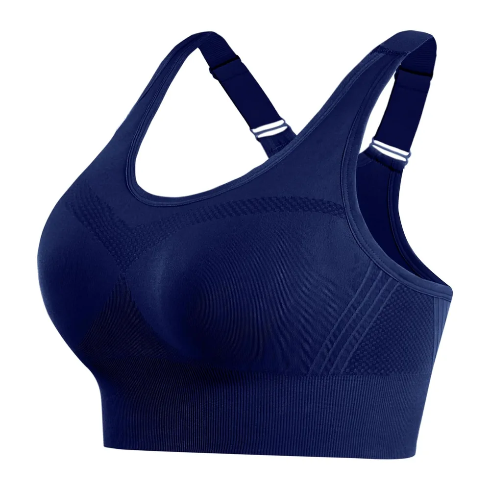 Brassiere Sport sans Armature Soutiens-Gorge de Sport Brassiere avec — Bleu Marine
