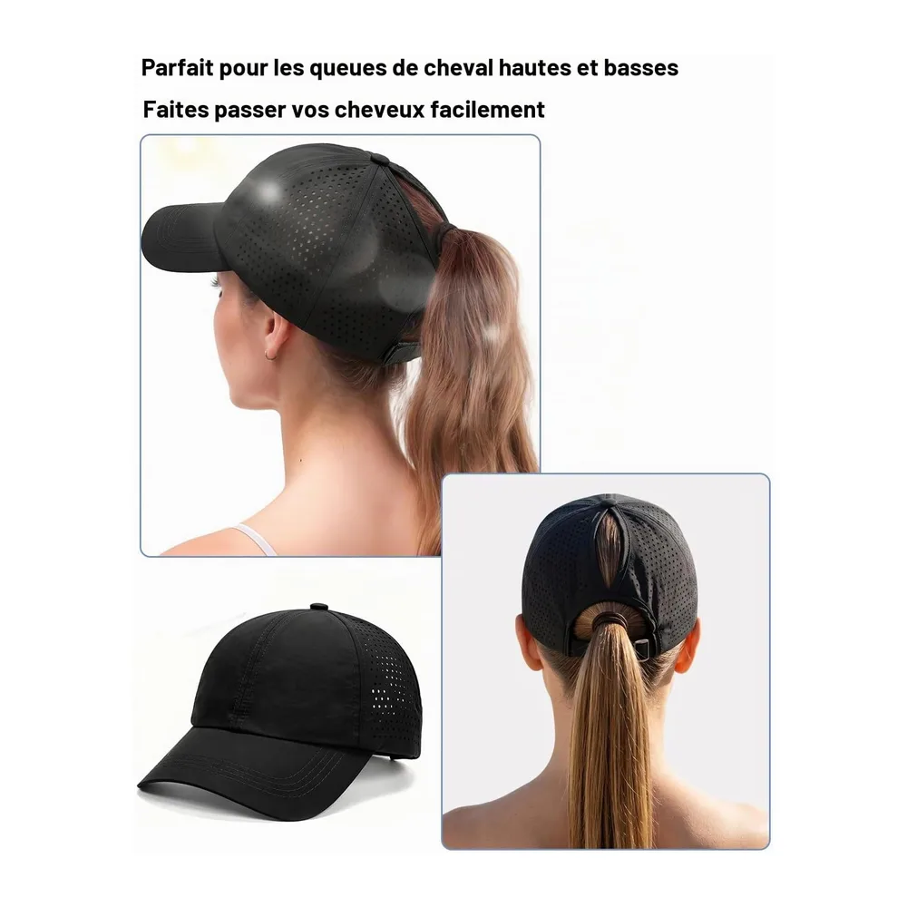Casquette Queue de Cheval Haute, Running Été Respirante