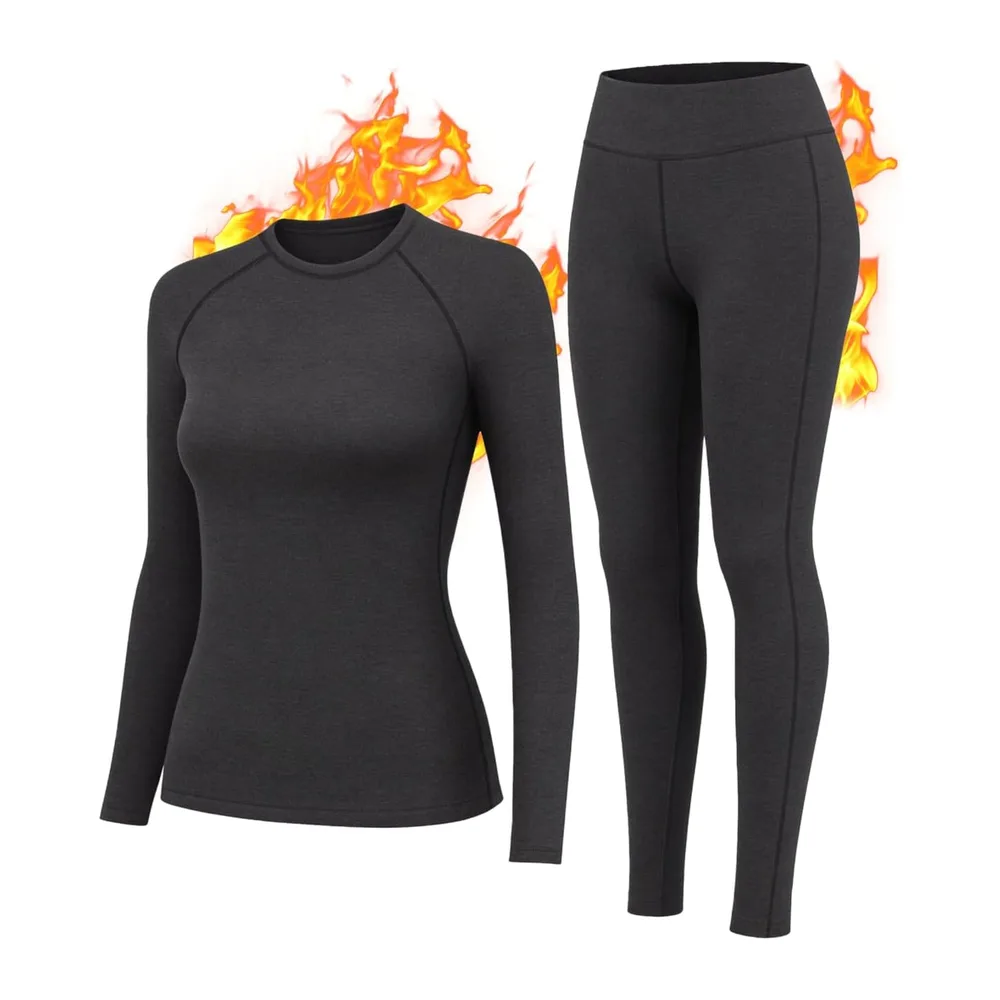 Sous Vetement Thermique Ensemble de sous-Vêtement Ideal Ski Hiver — Gris