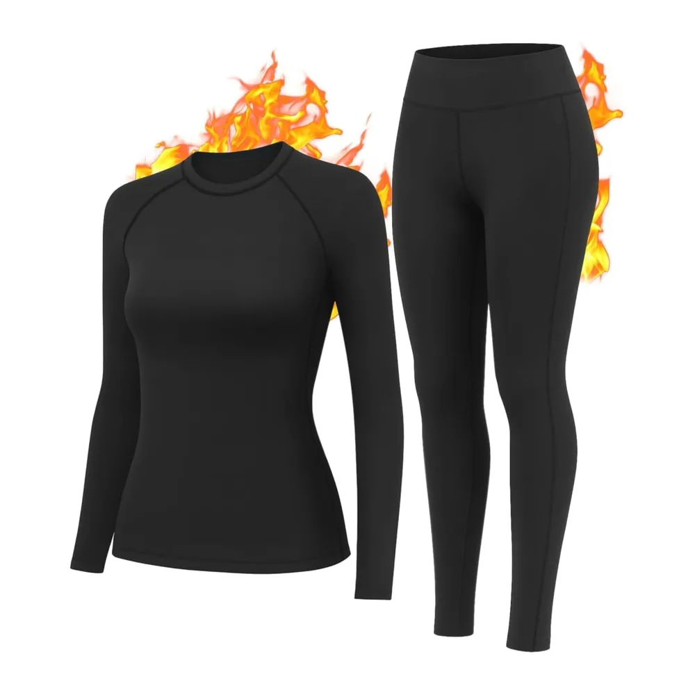 Sous Vetement Thermique Ensemble de sous-Vêtement Ideal Ski Hiver — Noir
