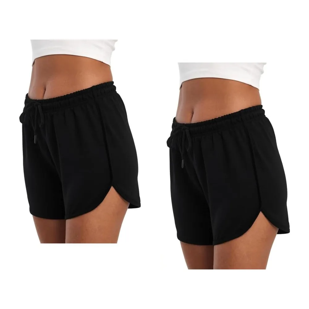 Summer Cotton Shorts Sport Lounge Shorts with Elastic Waist — Lot de 2, Bleu Marine