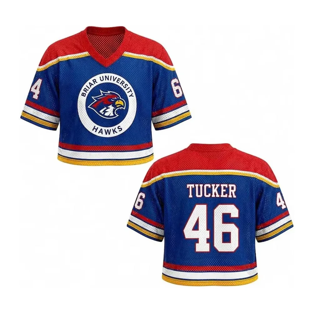 Hockey Jersey, Campus Crop Top Short-Sleeved V-Neck Crop Top, Hockey Jersey — 4#bordeaux