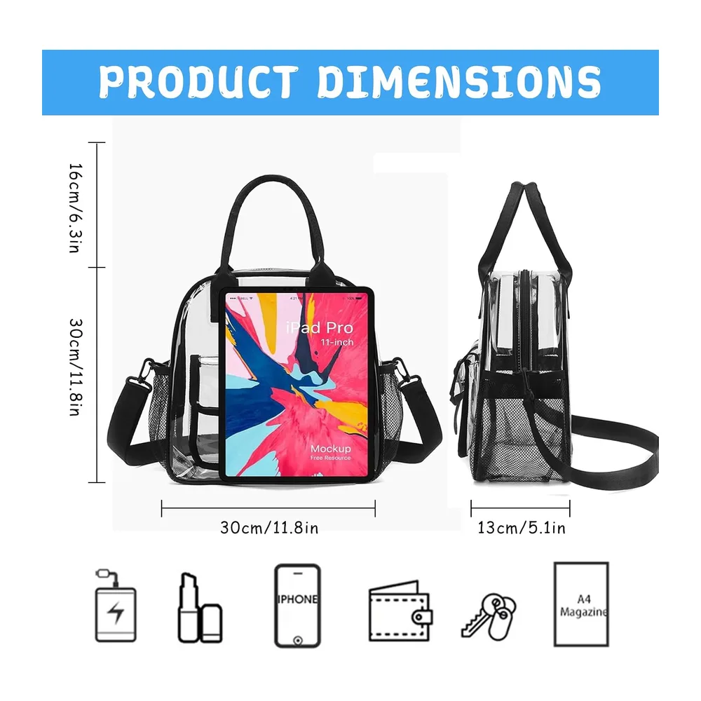 Sac Transparent Sacoche Transparente Sac en PVC Transparent Tote Bag Transparente Sac