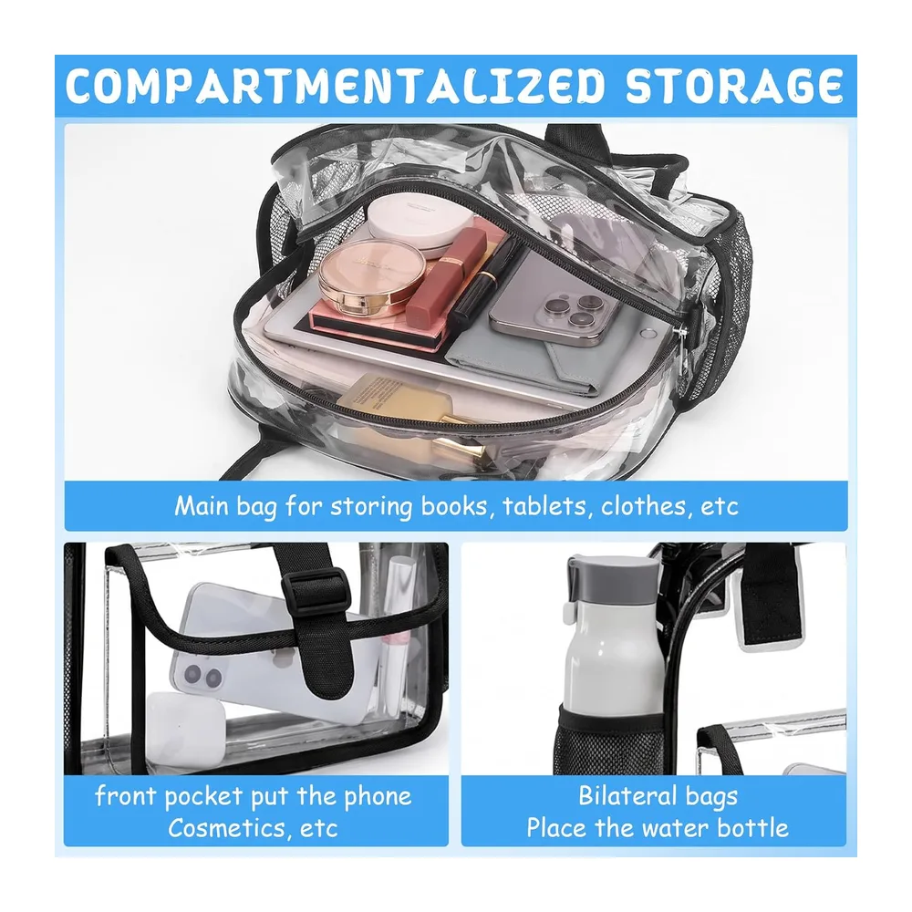 Sac Transparent Sacoche Transparente Sac en PVC Transparent Tote Bag Transparente Sac