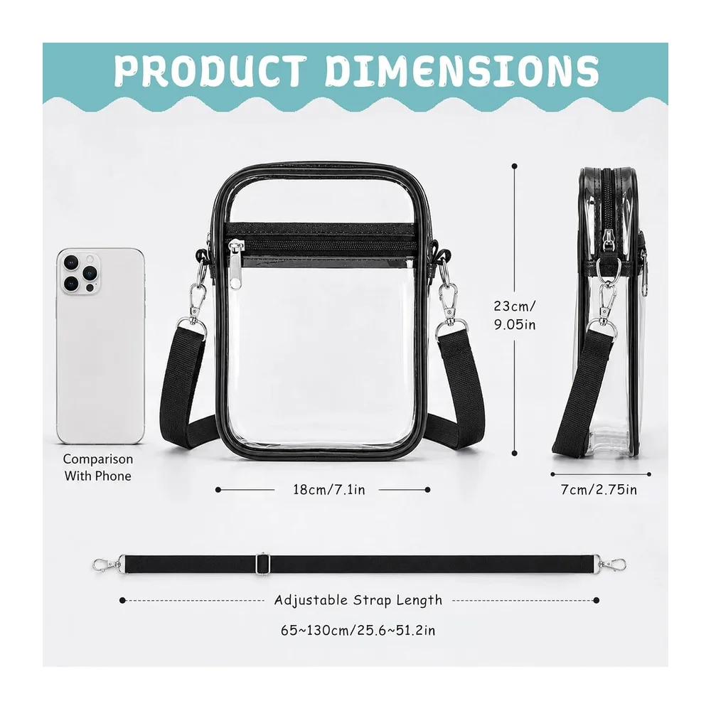 Sac Transparent Tote Bag Transparent PVC Bandoulière Sac à Bandoulière Transparent Sac