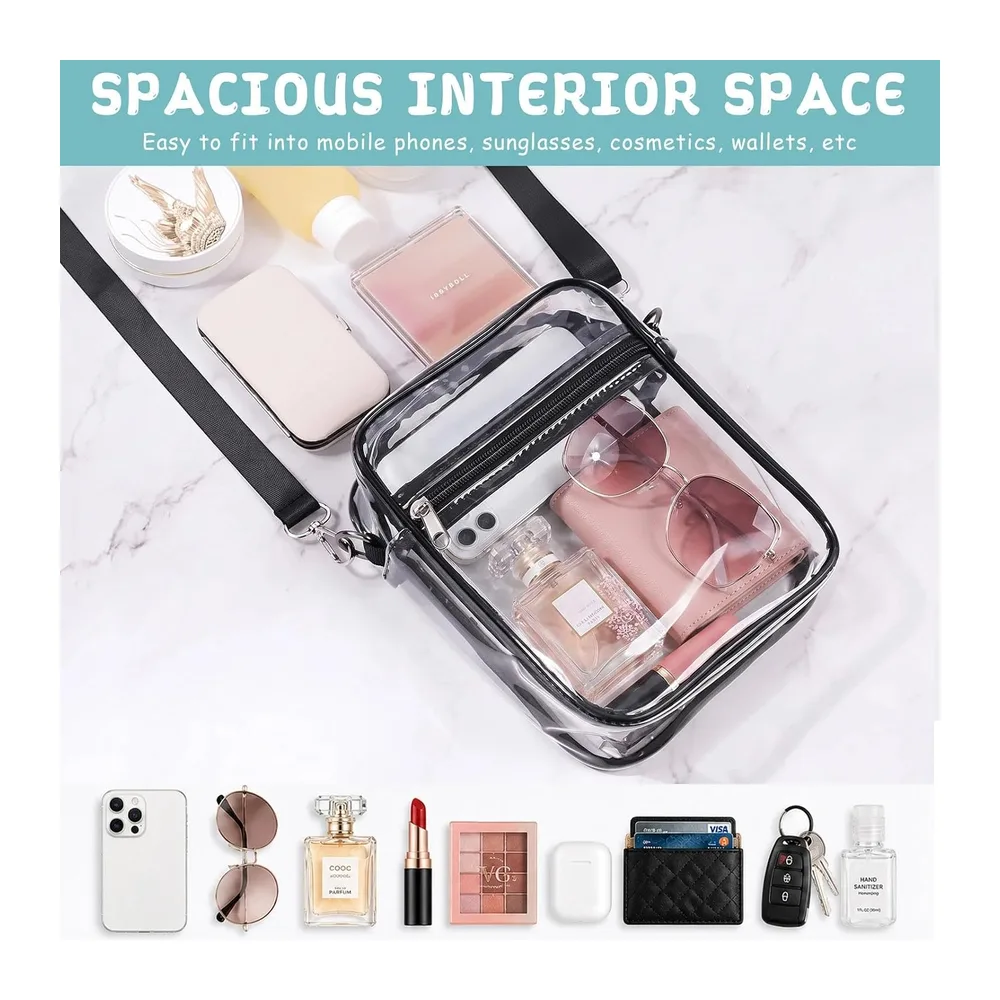 Sac Transparent Tote Bag Transparent PVC Bandoulière Sac à Bandoulière Transparent Sac