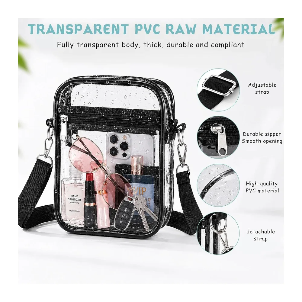 Sac Transparent Tote Bag Transparent PVC Bandoulière Sac à Bandoulière Transparent Sac