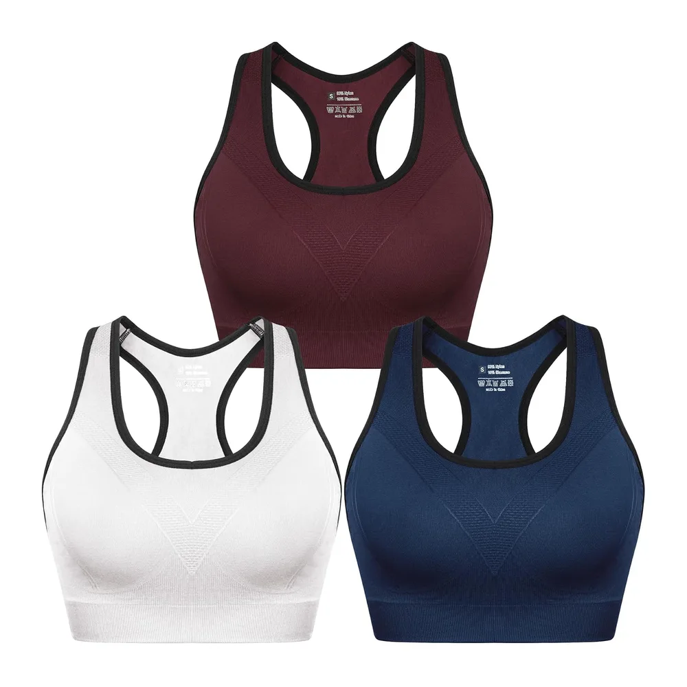 Amb00319 Soutien-Gorge de Sport — 341-blanc+bordeaux+bleu Marine