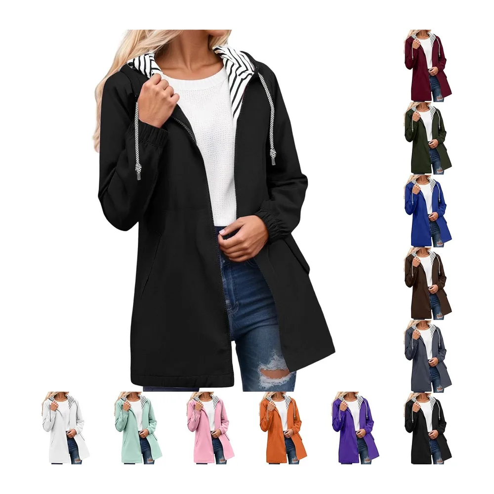 Manteau De Pluie Veste Imperméable Vêtements Imperméables Coupe Vent — 001 Noir2