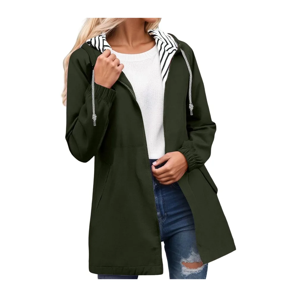 Manteau De Pluie Veste Imperméable Vêtements Imperméables Coupe — 003 Vert de l'armée